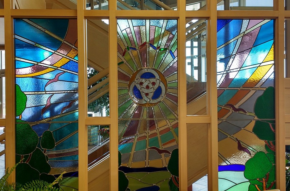 Stained glass at the new church